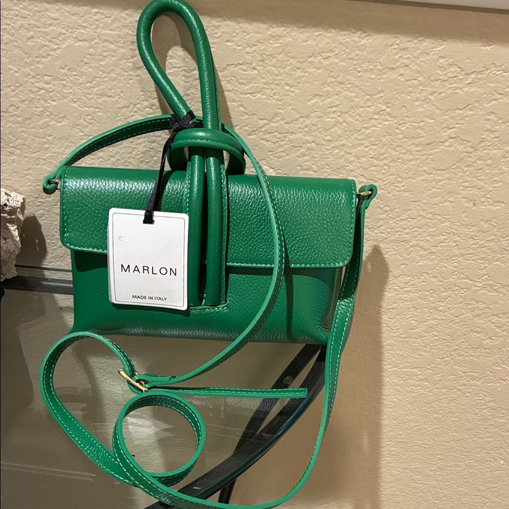 Marlon Green genuine Leather Crossbody Bag